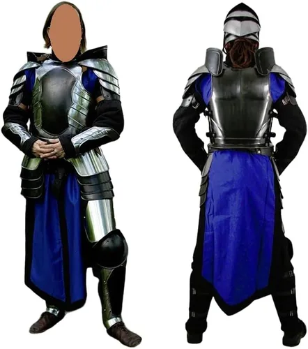 Vista 7 de NauticalMart Juego completo de armadura de hielo negra de calibre 18 medieval, color negroplateado, de acero, traje completo de armadura LARP