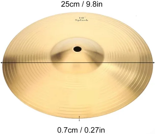 Vista 4 de Platillo de tambor, instrumento musical de platillo de chapoteo de latón de 10 pulgadas para batería