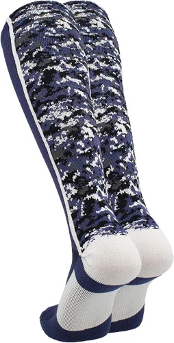 Vista 2 de TCK Calcetines de béisbol para jóvenes, niños u hombres, con diseño de camuflaje digital y longitud hasta por encima de la pantorrilla