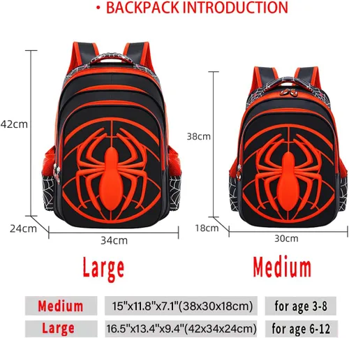 Vista 2 de oukke Mochila escolar para niños pequeños, mochila escolar 3D cómic, impermeable, ligera, para estudiantes de primaria, mochila escolar para niños