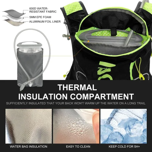 Vista 4 de INOXTO Hydration Vest Backpack,Lightweight Water Running Vest Pack with 1.5L Water Bladder Bag Daypack for Hiking Trail Running Cycling Race