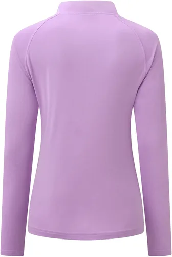Vista 3 de Rdruko Camisas de senderismo para mujer, manga larga, secado rápido, cremallera de 14, protección solar UPF 50+, para correr al aire libre