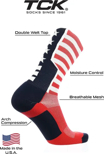 Vista 3 de TCK Stars and Stripes Perimeter Crew Socks