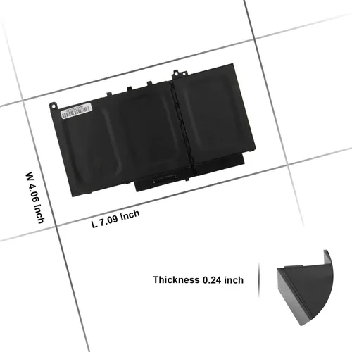 Vista 4 de Hubei PDNM2 0PDNM2 579TY 0579TY F1KTM 0F1KTM V6VMN 0V6VMN J60J5 Batería de repuesto para portátil Dell Latitude 12 E7270 P26S001 E7470 P61G001