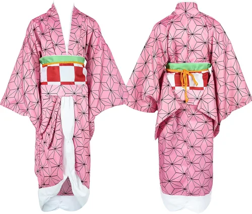 Vista 5 de MEEZY Disfraz de kimono de anime japonés de 13 piezas, disfraz de Halloween para adultos