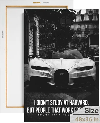 Vista 37 de Arte de pared motivacional para la oficina, lienzo de arte de súper auto, decoración automotriz inspiradora para los amantes de Porsche Sportscar