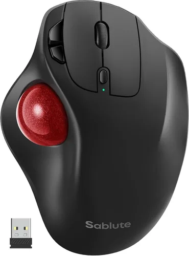 Vista 10 de SABLUTE MAM2 - Ratón inalámbrico de Trackball con DPI de 5 niveles, mouse ergonómico inalámbrico 2.4G Plug-and-Play para 3 dispositivos