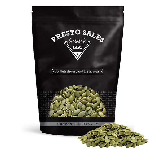 Vista 9 de Presto Sales LLC - Semillas de calabaza crudas con cáscara blanca nieve, sin aceite, aperitivo saludable, crujiente, delicioso, empaquetado en una