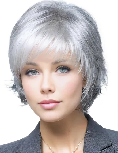 Vista 13 de TISHINING Pelucas rubias cortas en capas para mujeres blancas, longitud de la barbilla, color rubio ceniza, parte lateral, peluca Pixie Bob, cabello