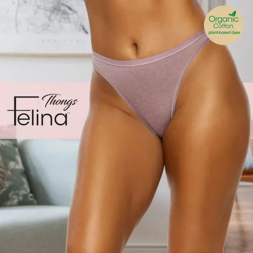 Vista 3 de Felina Tanga de algodón orgánico para mujer, paquete de 6