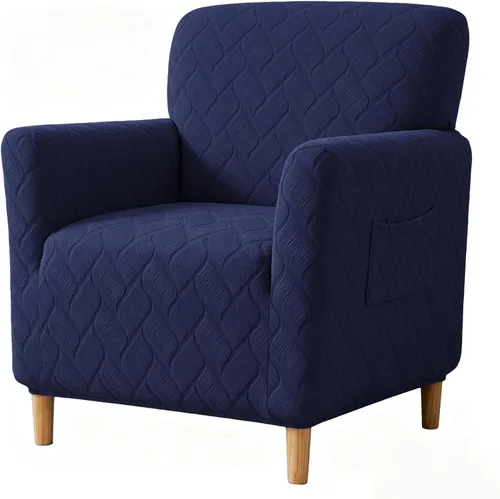 Vista 31 de LiveGo - Funda elástica para sillón de mediados de siglo moderno de 1 pieza, fundas de acento de jacquard para silla con brazos, fundas impermeables
