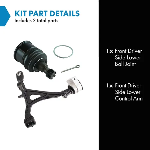 Vista 501 de Conjunto de Brazo de Control Inferior Delantero y Junta Esférica TRQ para Lado del Conductor y del Pasajero 2 Piezas Compatible con Ford Mustang GT
