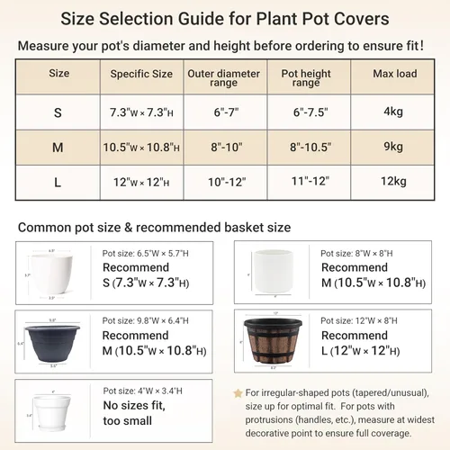 Vista 5 de Dahey - Cesta tejida pequeña de cuerda de algodón para plantas, cesta enrollada para macetas de hasta 7 pulgadas, cesta decorativa para cubrir