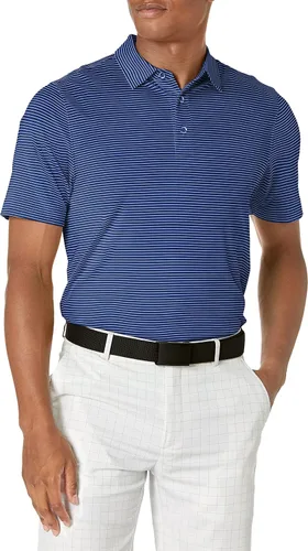 Vista 7 de Cutter & Buck Polo Drytec Forge a rayas de lápiz que absorbe la humedad para hombre Negro