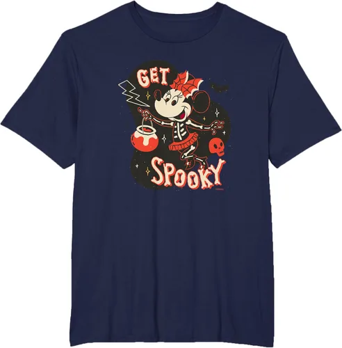 Vista 59 de Disney Disfraz de esqueleto de Minnie Mouse para Halloween, camiseta espeluznante Negro
