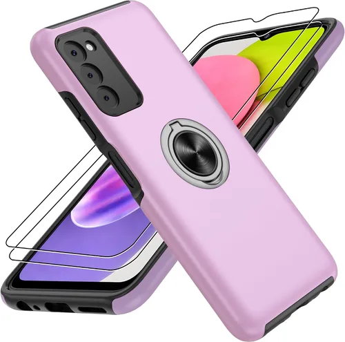 Vista 98 de Gritup - Funda para Galaxy A05S con protector de pantalla HD×2, funda protectora para teléfono a prueba de golpes con soporte magnético de anillo