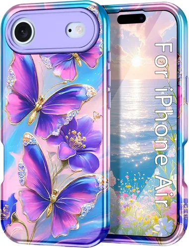 Vista 45 de Btscase Funda compatible con iPhone 17 de 6.3 pulgadas 2025, patrón de mármol 3 en 1, resistente a prueba de golpes, cuerpo completo, policarbonato
