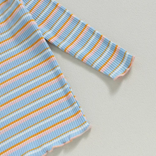 Vista 4 de Camiseta de manga larga cálida para bebés y niñas pequeñas, ropa básica para otoño e invierno