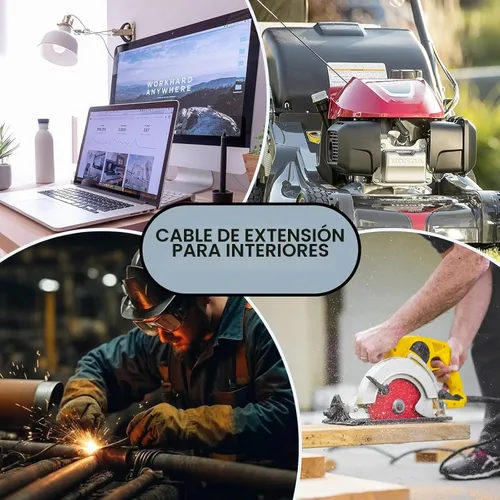 Vista 7 de EP 12 FT 16/3 SJTW - Cable de extensión para interiores, 1 a 3, divisor de Negro