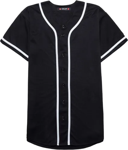 Vista 3 de EALER BJ80 Series - Camiseta de béisbol para hombre, con botones, manga corta, hipster, hip hop, uniformes deportivos