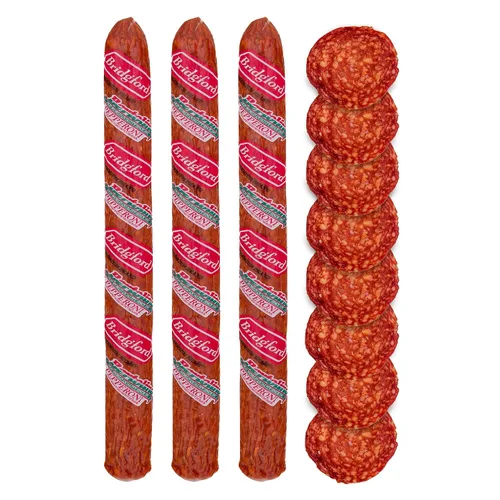 Vista 9 de Bridgford Old World Pepperoni Stick - Paquete de 2 palitos de pepperoni ahumados naturalmente para pizza y sándwiches - Bocadillo keto alto