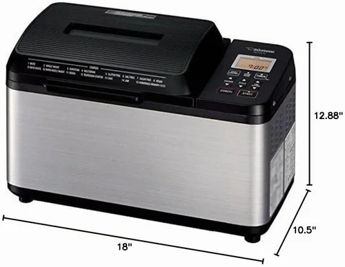 Vista 9 de Zojirushi Bb PDC20BA Virtuoso Plus - Máquina para hacer pan, 2 libras, color negro Programas sin gluten y trigo integral, calentadores duales