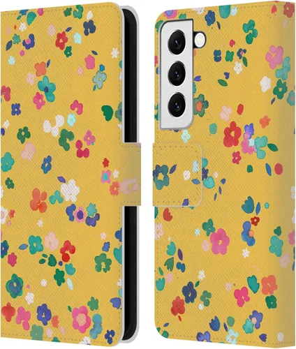 Vista 141 de Head Case Designs Officially Licensed Ninola Ditsy Flowers Yellow Nature Bold Leather Wallet Case Compatible with Samsung Galaxy A07 4G
