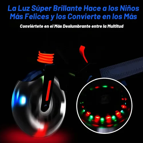 Vista 4 de Ruedas de repuesto para scooter, rueda de flash LED de 3.150 in, mini ruedas de patinaje para microscooter, luces traseras ABEC-7 de 3.150 in