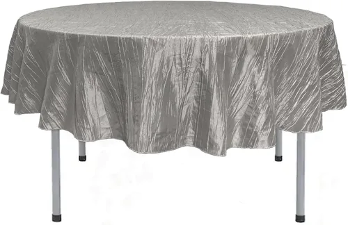 Vista 24 de YOUR CHAIR COVERS - Mantel redondo de 90 pulgadas con arrugas color rubor de tafetán – Elegante mantel brillante para bodas, fiestas y eventos