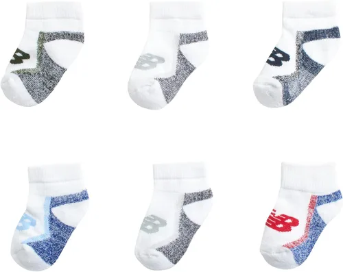 Vista 4 de New Balance Calcetines para bebé, paquete de 6 calcetines acolchados de corte de un cuarto (bebébebé)