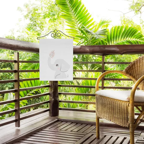 Vista 9 de Happyyami 3 piezas de hierro forjado para colgar banderas de jardín, soporte decorativo de metal para bandera al aire libre, soporte colgante