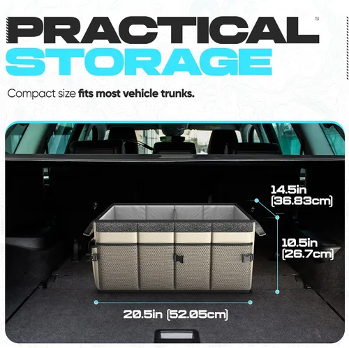 Vista 4 de FORTEM Organizador de maletero para SUV, organizador de maletero de automóvil, almacenamiento plegable, accesorios de coche para mujeres y hombres
