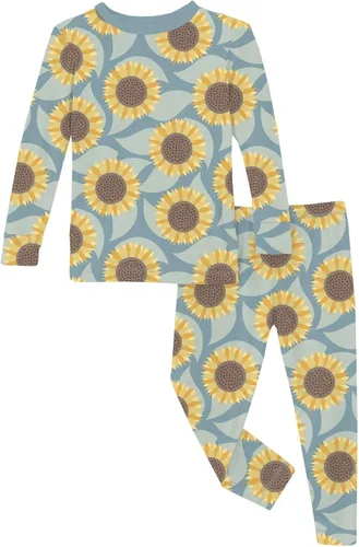 Vista 56 de KicKee Pants Conjunto de pijama de manga larga con estampado de piezas
