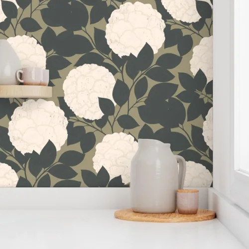 Vista 8 de Papel tapiz para despegar y pegar, flores vintage, floral, naturaleza, neutro, rosa, jardín, peonías botánicas, papel tapiz extraíble personalizado