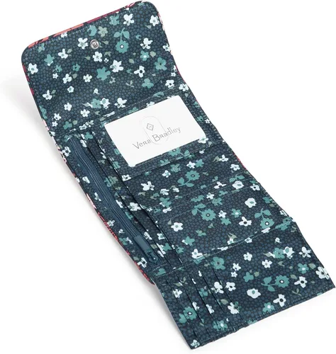 Vista 2 de Vera Bradley Cartera compacta Riley de sarga de rendimiento para mujer con protección RFID
