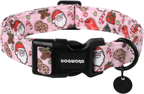 Vista 14 de DOGWONG Collar de Algodón para Perro, Collar para Perro de Cuadros Azules Resistente, Collar Suave y Duradero para Perro Macho, Lindo Collar de A