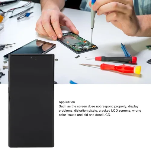 Vista 2 de Vikye Kit de repuesto para Note 10 Plus, reemplazo de pantalla OLED para Note 10 Plus con marco de huellas dactilares, pantalla digitalizadora