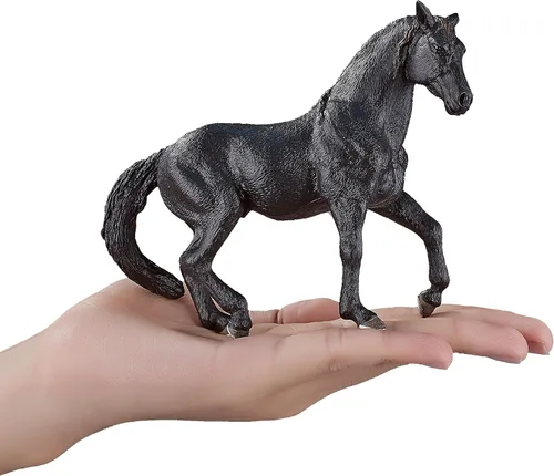 Vista 5 de MOJO Figura pintada a mano con réplica de juguete de caballo realista negra andaluza