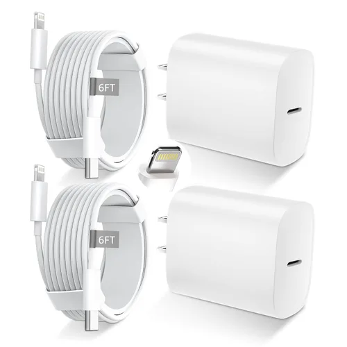 Vista 7 de DiHines Cargador rápido para teléfono 14 13 12 11, cable de carga Lightning de 3 pies con bloque de carga USB C de 20 W para teléfono 14/14 Pro