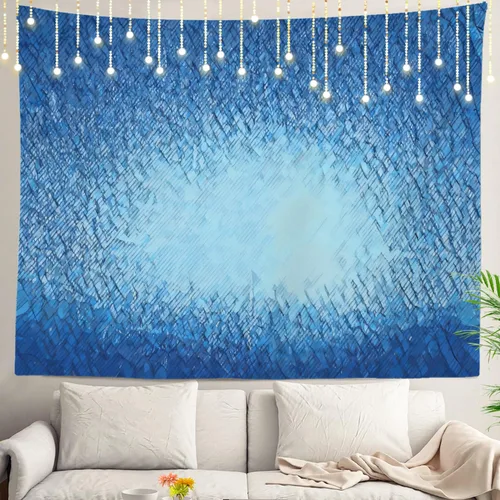 Vista 12 de Shrahala Retro Paint Abstract Tapestry, White Gold Oil Painted Work Rustic Wall Hanging Hd Print Polyester Backdrop For Dorm Room Bedroom 30 X 40 In