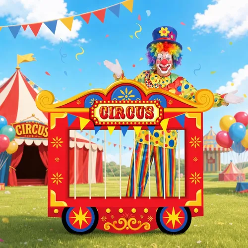 Vista 7 de Kit de recortes de cartón para decoración de fiesta de circo