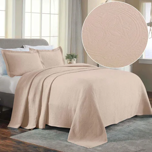 Vista 2 de Superior Juego de colcha de algodón de 2 piezas, diseño de círculos celtas, decoración de cama para el hogar, 1 funda de almohada, manta