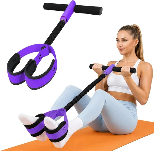 Vista 10 de Pedal Resistance Band with Handles, 6-Tubes Natural Rubber Exercise Bands Upgrade Foot Pedal Resistance Bands for Working Out, Multifunction