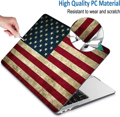 Vista 5 de Funda compatible con MacBook Air de 13 pulgadas 2022, 2021-2018 A2337 M1 A1932 A2179, carcasa de plástico duro duradero, cubierta de teclado