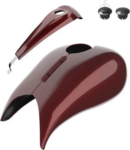 Vista 14 de Fundas de tanque estiradas para whisky ámbar con consola de tablero para Harley Touring Street Glide Road Glide 2014 2015 2016 2017 2018 2019 2020