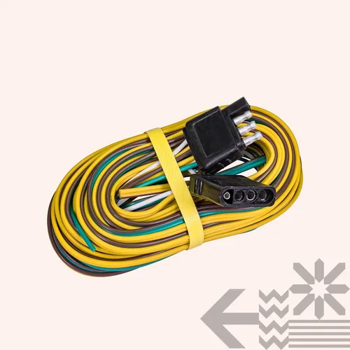 Vista 7 de True Mods - Kit de arnés de cableado de luz de remolque plano de 4 pines [estilo Wishbone] [Clasificación SAE J1128]
