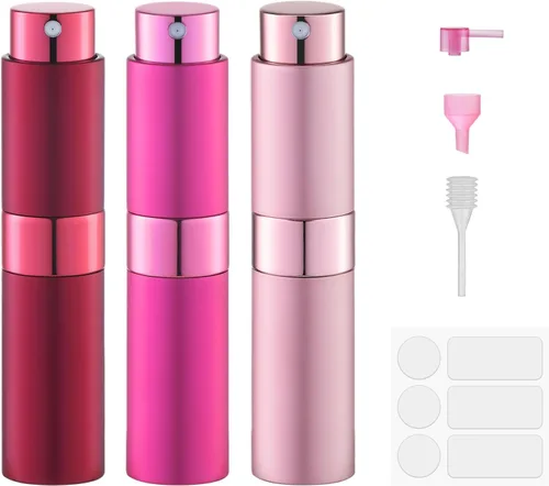 Vista 10 de Fusupak Atomizador de Perfume para Viaje Botella Recargable: Vaporizador de Colonia Portátil para Hombres - Mini Vaporizador Vacío para Recarga