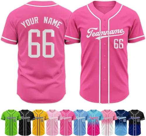 Vista 19 de Custom Baseball Jersey Stitched Personalized Name Number Baseball Shirts Sports Uniform for Men Women Boy