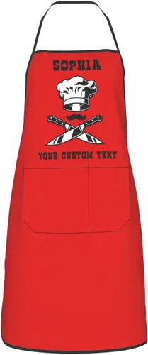 Vista 13 de WAYABO Delantal personalizado con bolsillos Adulto Unisex Cocina Delantal Personalizado Personalizado Con Nombre Texto Foto