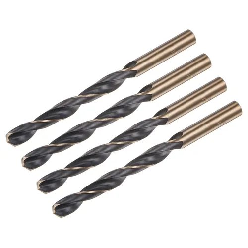 Vista 33 de uxcell Brocas Jobber de 0.118 in (0,118 pulgadas) de nitruro negro y oro recubierto de titanio M2 de alta velocidad (HSS) Brocas helicoidales